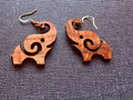 Koa elephant earrings